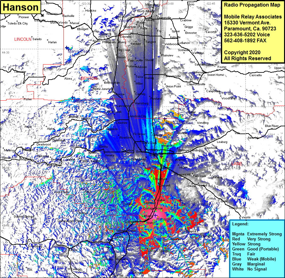 heat map radio coverage Hanson